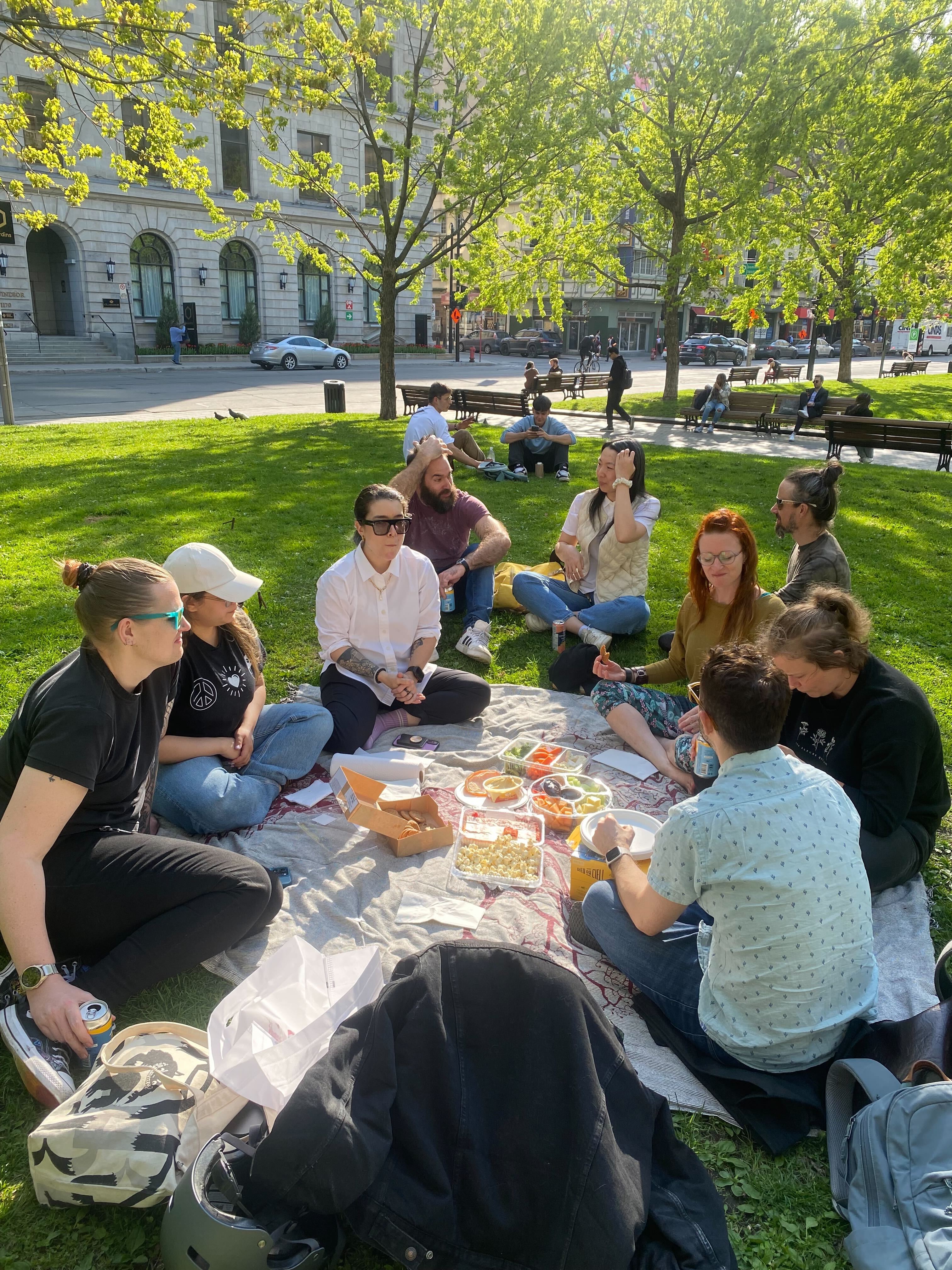 Toboggan Labs team at a company picnic in 2025